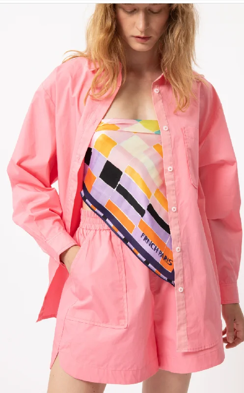 Price Cut Pink Button Down and Short Set by FRNCH