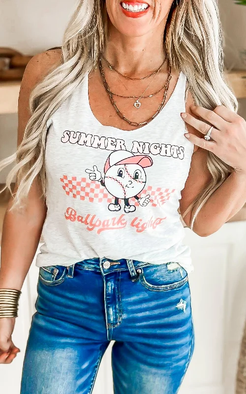 Inventory Reduction Heather Grey Summer Nights Racerback Tank Top