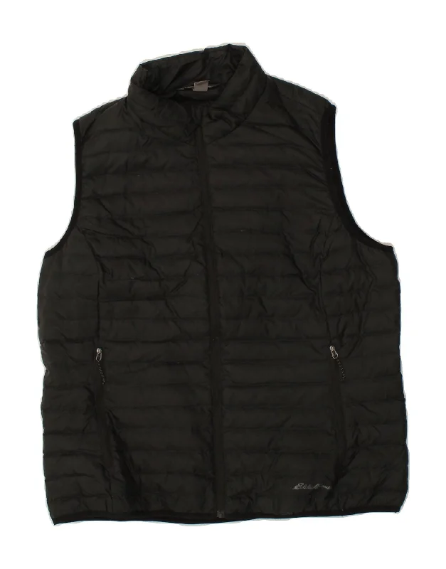 Weekend Specials to Relish EDDIE BAUER Womens Padded Gilet UK 18 XL Black Polyester