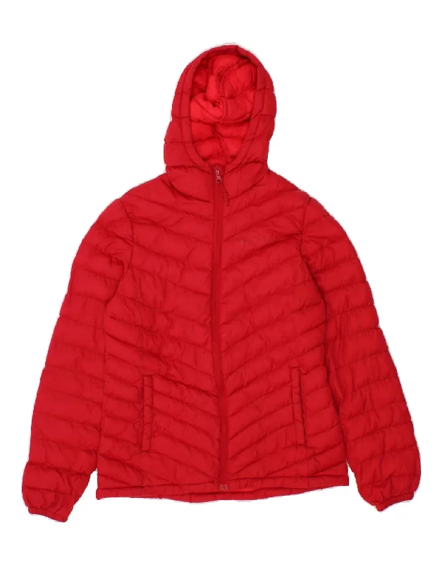 Epic Deals MOUNTAIN WAREHOUSE Womens Hooded Padded Jacket UK 8 Small  Red Nylon