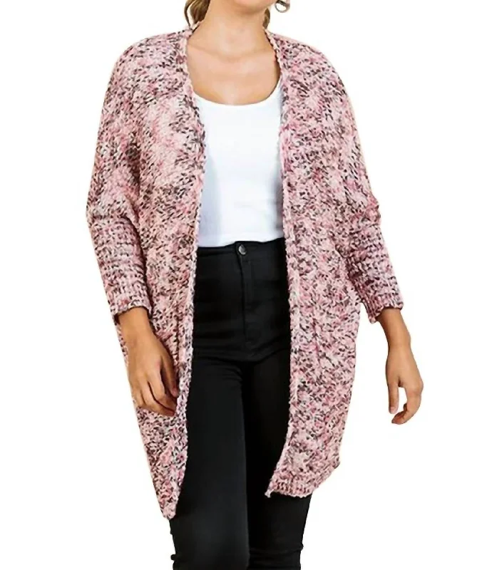 New Arrival Tweed Cardigan In Pink Mix