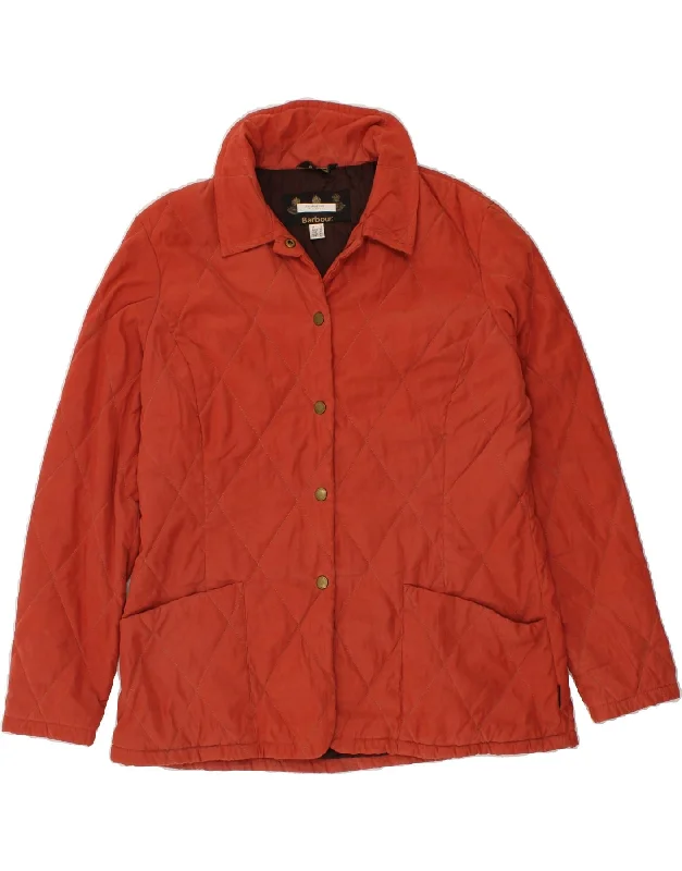 Weekend Deals That Excite BARBOUR Womens Quilted Jacket UK 16 Large Orange
