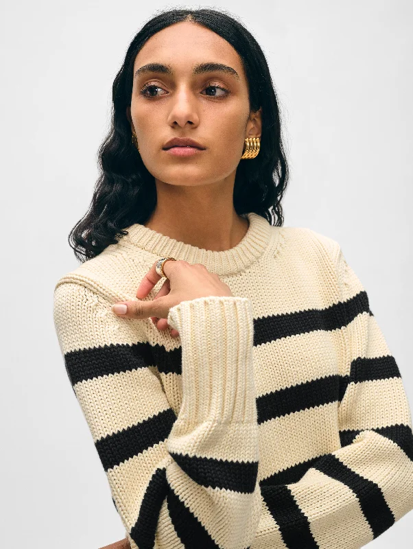 Markdowns Organic Cotton Striped Crewneck