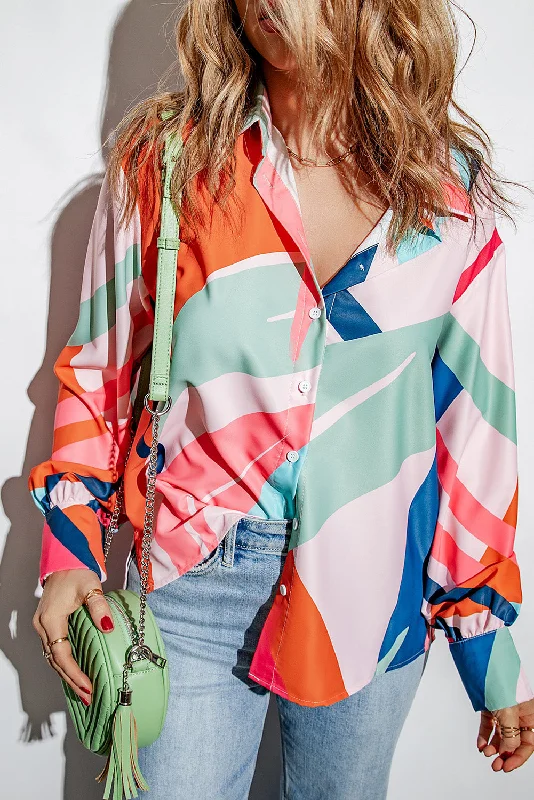 Weekend Bargains to Celebrate Printed Collared Neck Buttoned Shirt