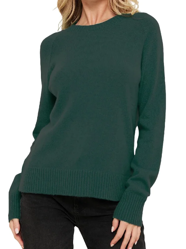 Weekend Bargains to Celebrate Ivy Cashmere Crew Neck Sweater In Highland Green