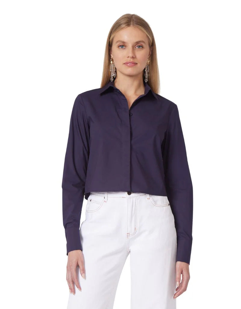 Sale Event Madilyn Blouse ~ Navy Poplin
