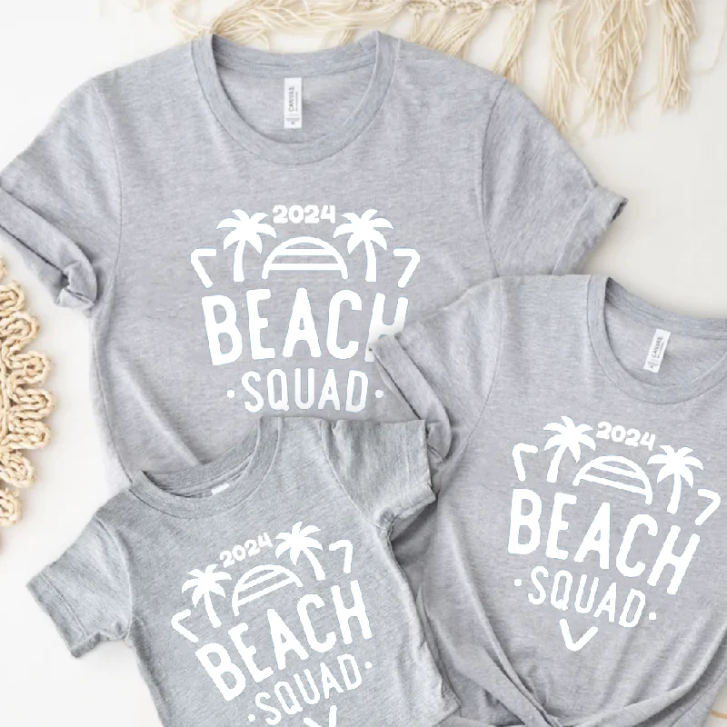 Weekend Deals That Spark 2024 Beach Squad Family Matching Grey T-Shirts