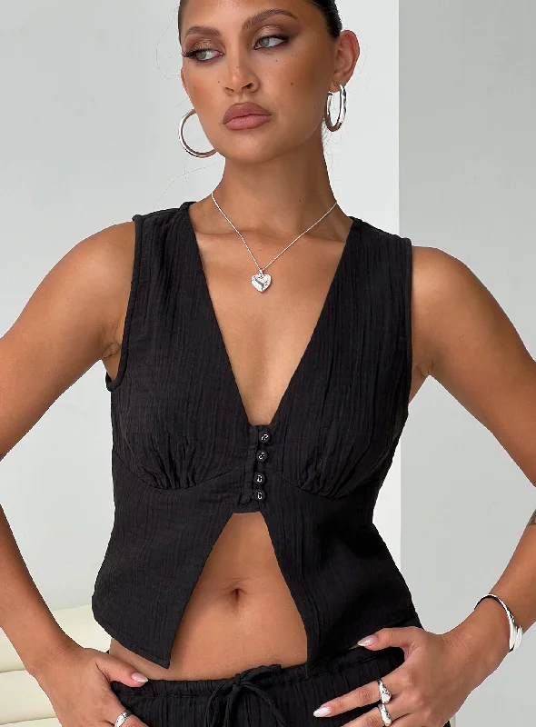 Lowest Price Momo Vest Top Black