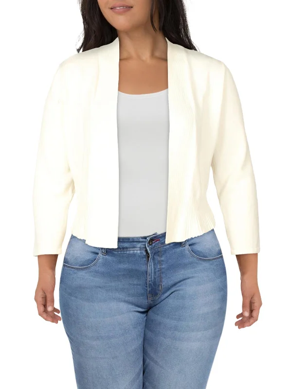 Midnight Sale First Day Womens Ribbed Trim Layering Cardigan Sweater