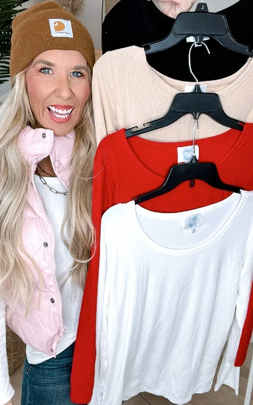 Midnight Madness SALTY WAVE Hold Tight Long Sleeve Tops- Basics*
