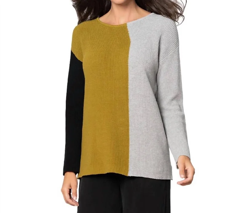 Weekend Discounts to Love Modern Mix Sweater In Black/ceylon/light Gray