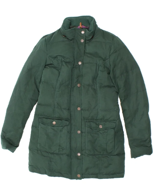 Super Bargain FAT FACE Womens Padded Coat UK 8 Small Green Cotton