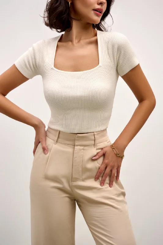 Price Buster The Ella Square Neck Top - Tofu