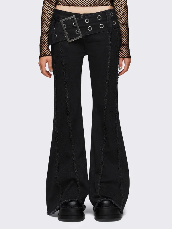 Steals and Deals Gia Belted Flare Jeans