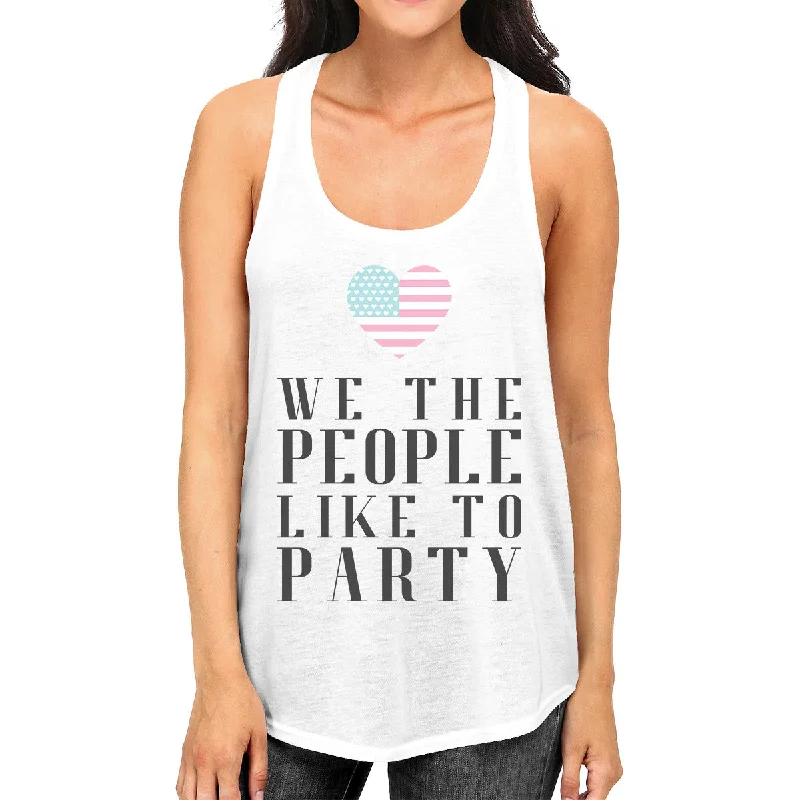 Savings Spectacular We The People Womens White Funny Independence Day Design Tank Top