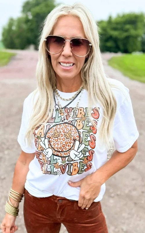 Year-End Sale Feeling all the Peaceful Fall Vibes Graphic T-shirt - Final Sale