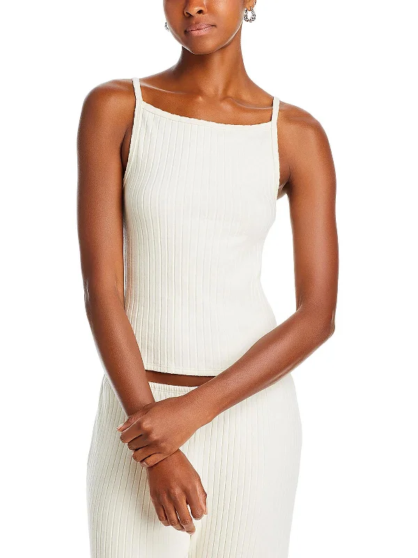 Deep Discounts Womens Square Neck Ribbed Tank Top Sweater