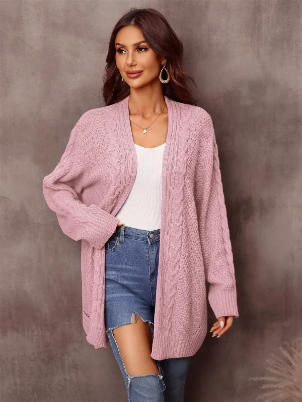 Price Slash Warm Fall Mixed Knit Open Front Longline Cardigan