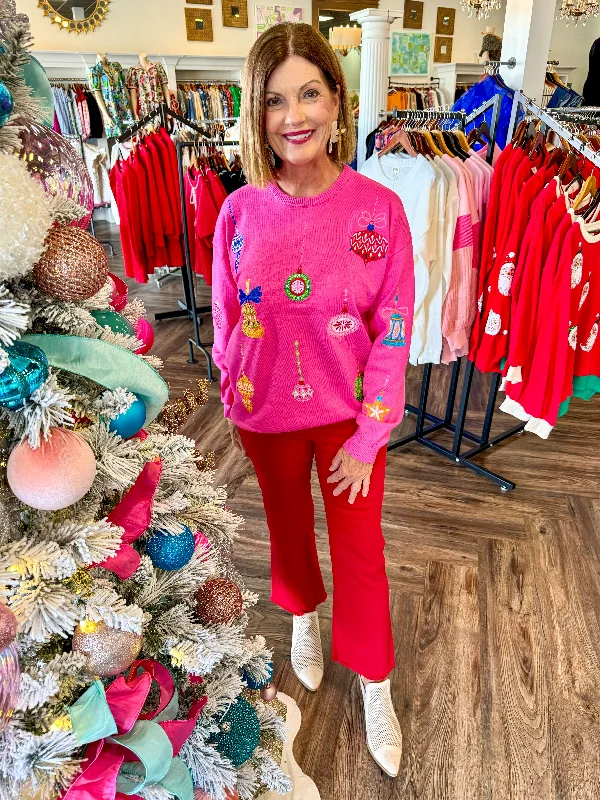 Exclusive Deal Christmas Ormament Sweater: Pink