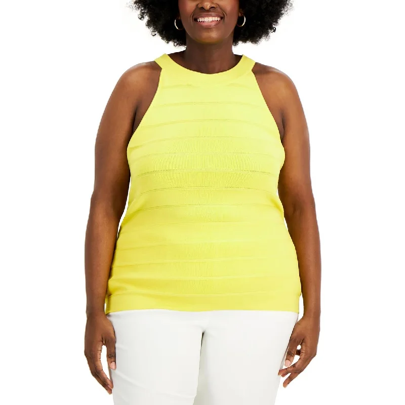 Bargain Blast Plus Womens Banded Tank Halter Sweater
