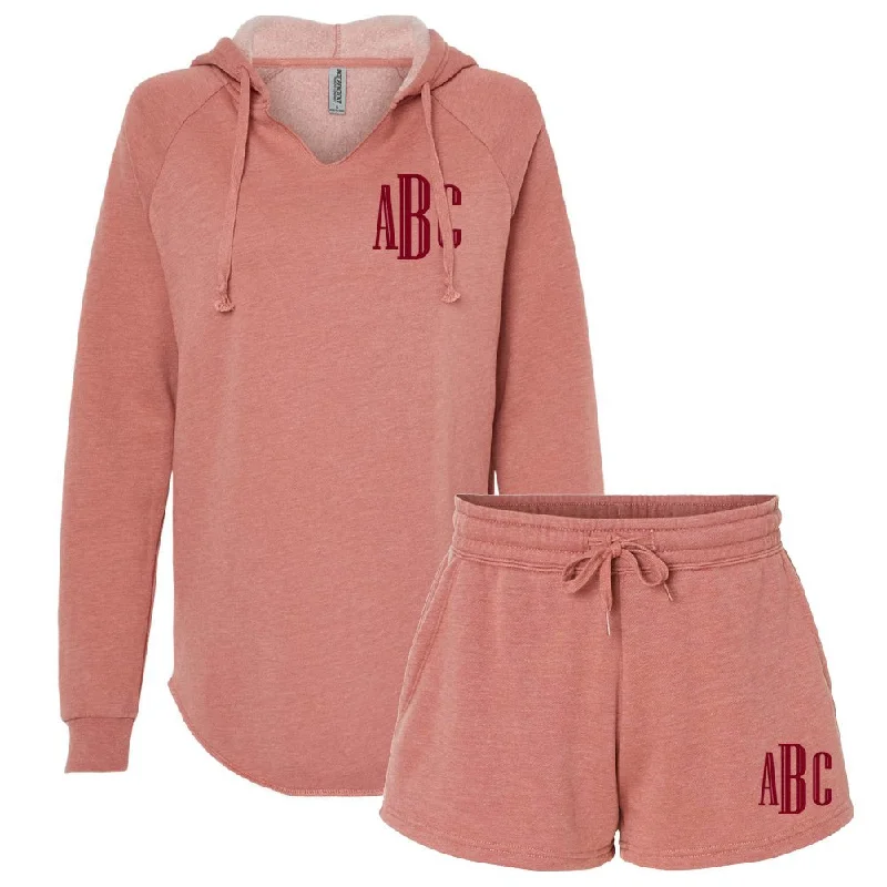 Weekend Deals That Excite Monogrammed Colorful Wave Wash Shorts Set