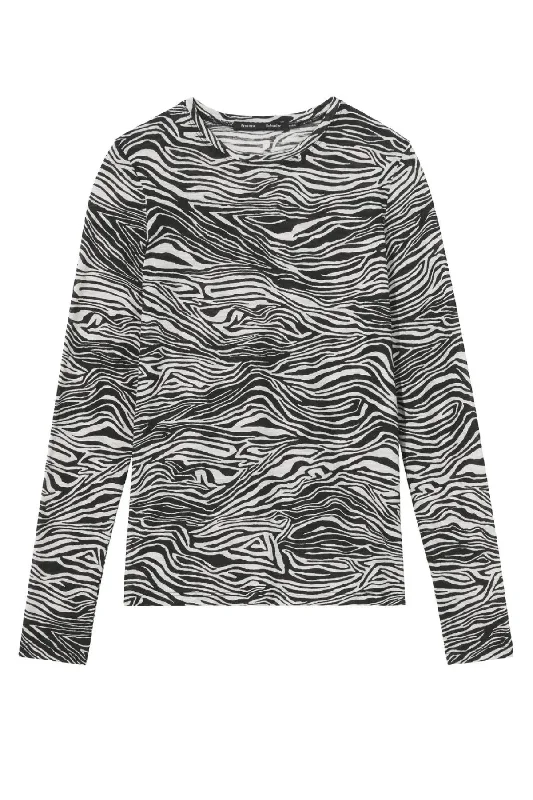 Weekend Offers That Shine Proenza Schouler Printed Zebra Long Sleeve T-Shirt - Ecru/ Black