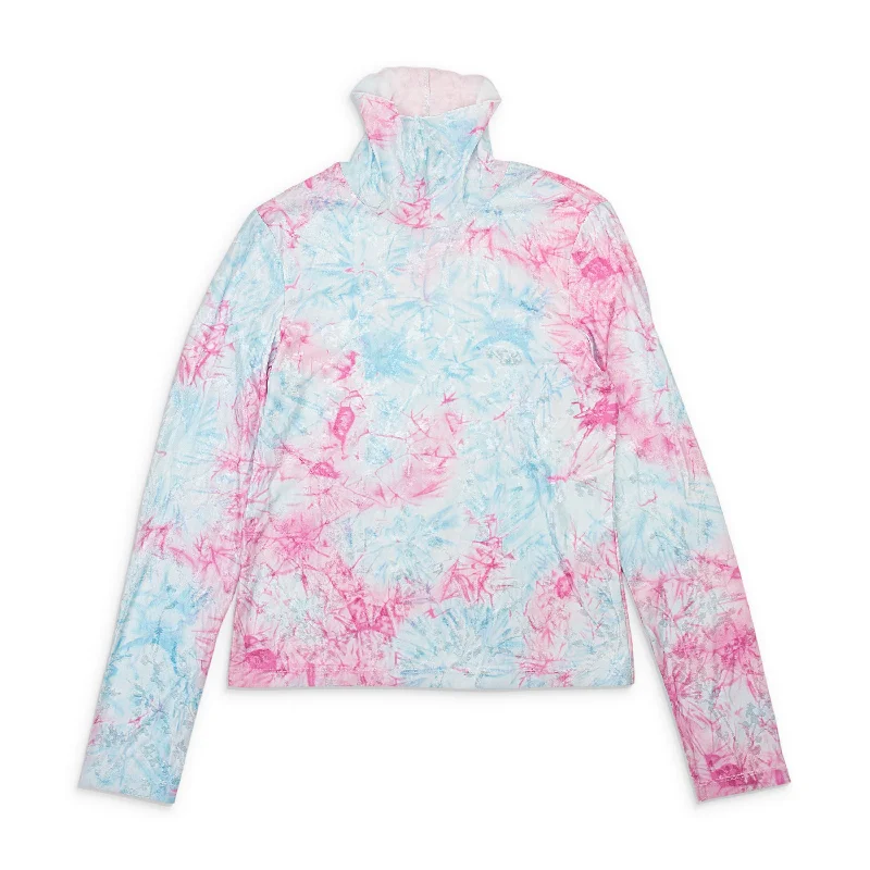 Weekend Discounts to Love CALLIPYGIAN TEXTURED TIE DYE PINK BLUE TURTLENECK