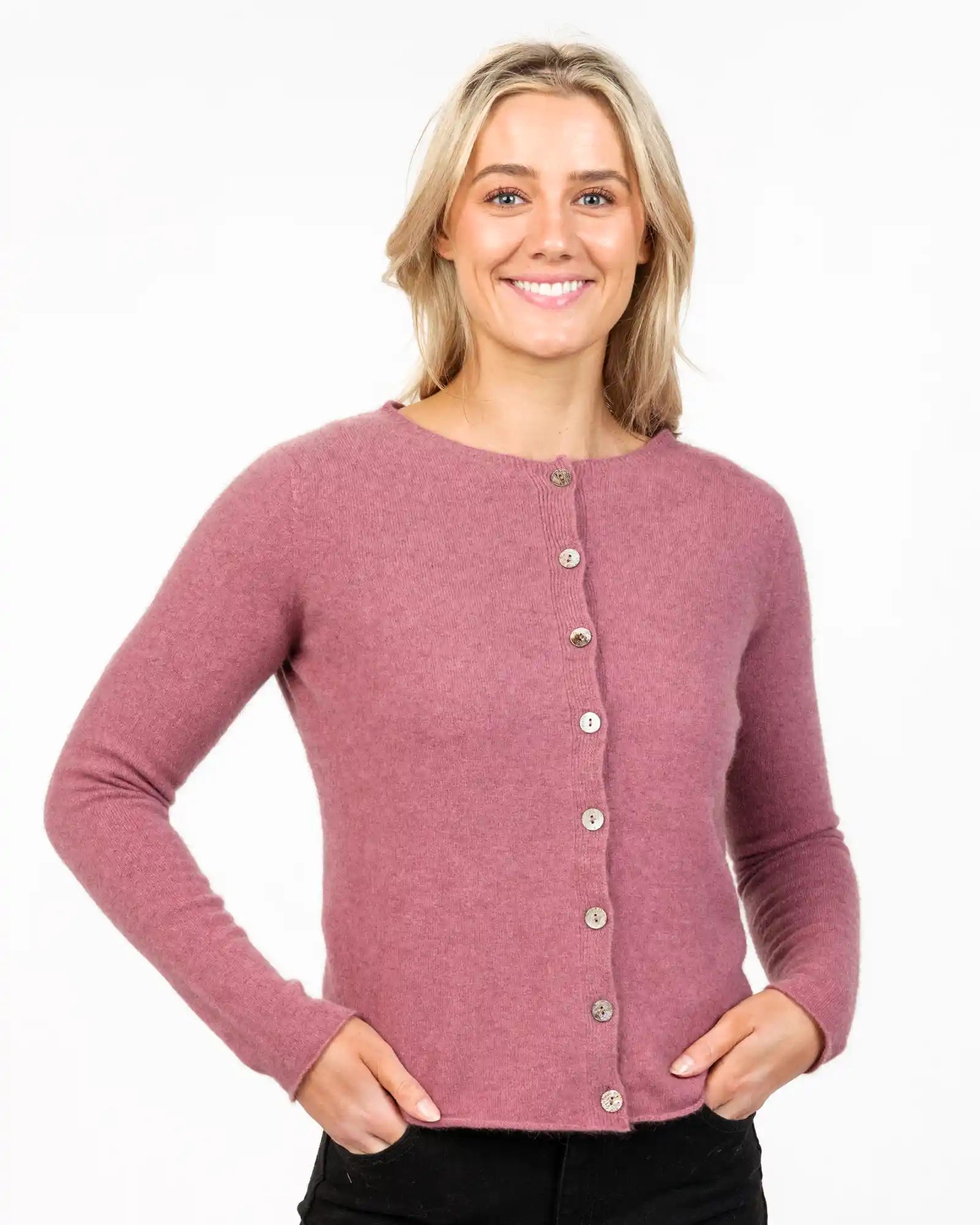 Discount Mania Magnolia Women's Paua Button Cardigan - NB872
