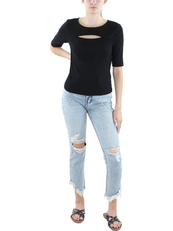 Special Price Womens Modal Blend Cut-Out Pullover Sweater