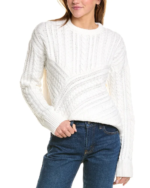 Weekend Offers That Please Monrow Cable Knit Wool-Blend Sweater