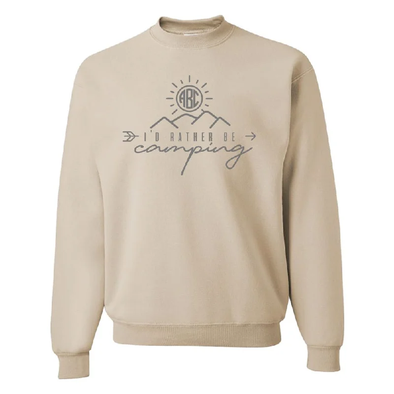 Weekend Deal Monogrammed 'I'd Rather Be Camping' Crewneck Sweatshirt