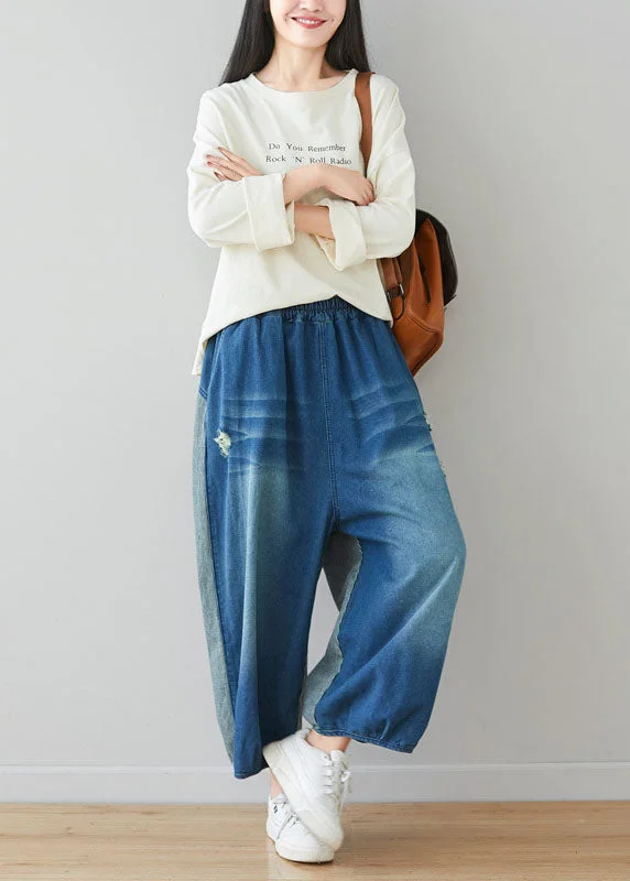 Weekend Savings Extravaganza Classy Grey Oversized Patchwork Cotton Harem Pants Spring