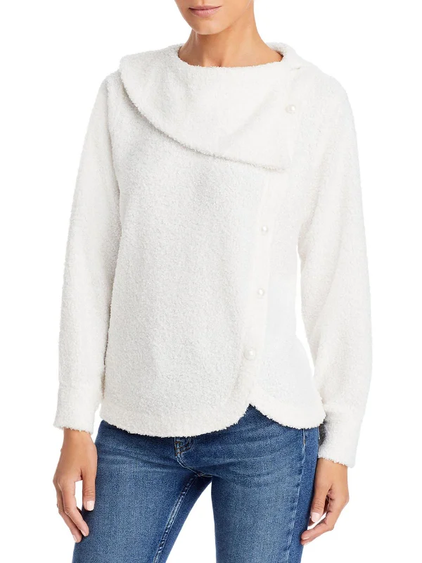 Weekend Savings Spectacular Womens Sherpa Tulip Hem Pullover Sweater