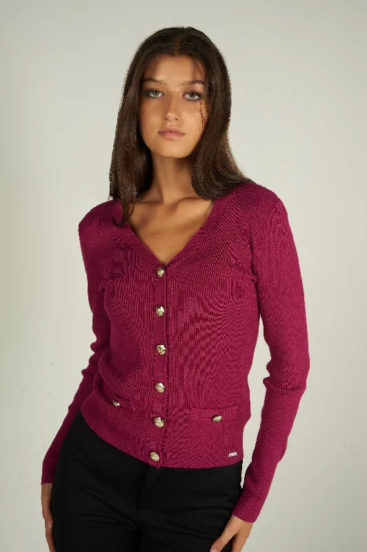 Flash Deals Cardigan côtelé avec boutons - DAMIA - (E-A3)