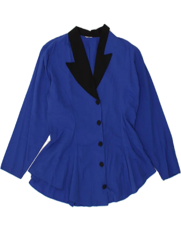 Weekend Bargains Just for You VINTAGE Womens 5 Button Blazer Jacket UK 14 Medium Blue