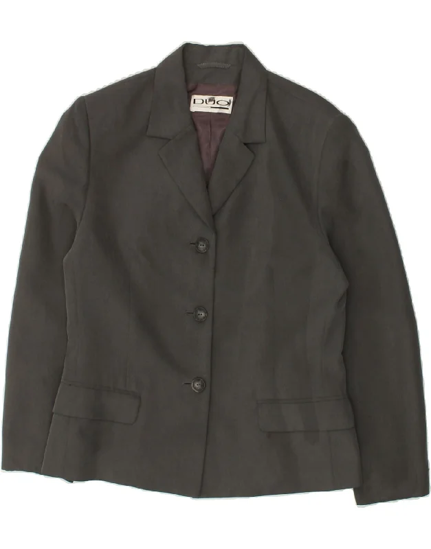 Steals and Deals VINTAGE Womens 3 Button Blazer Jacket EU 40 Medium Grey Polyester