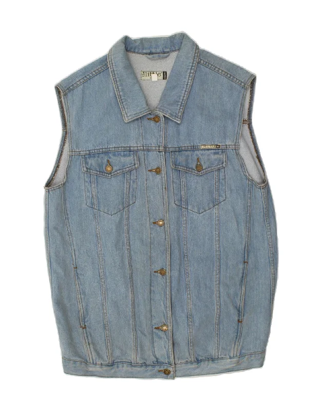 Exclusive Online Offer VINTAGE Womens Denim Gilet UK 20 2XL Blue Cotton