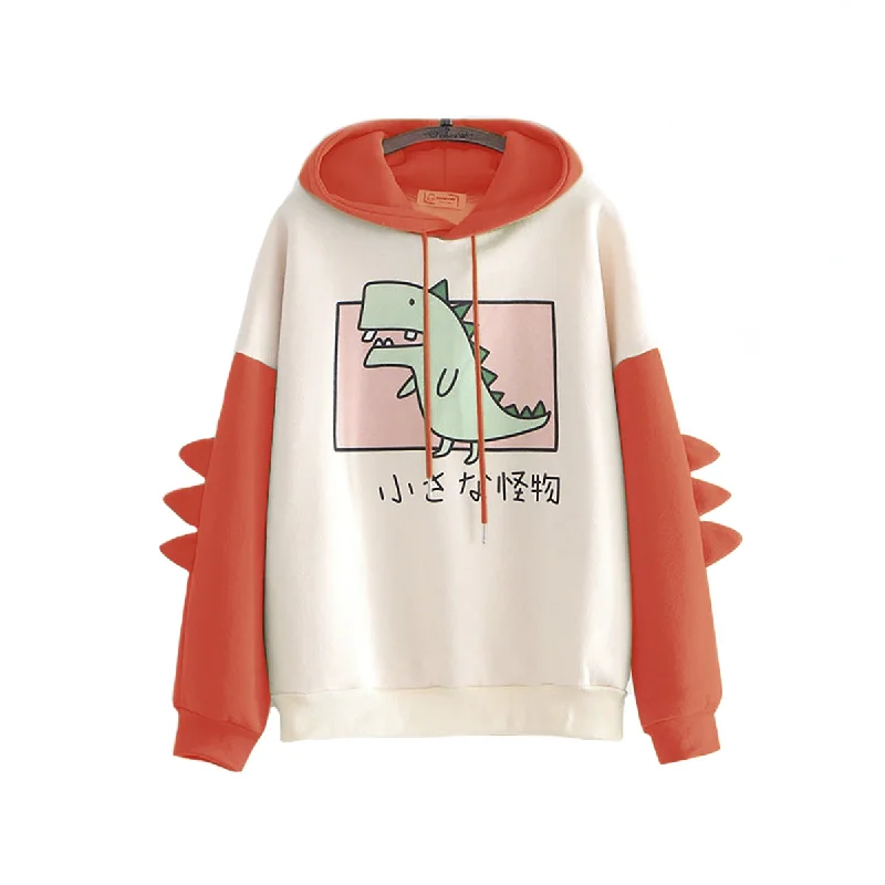 Weekend-Only Price Drops Cartoon Dinosaur Oversized Hoodie