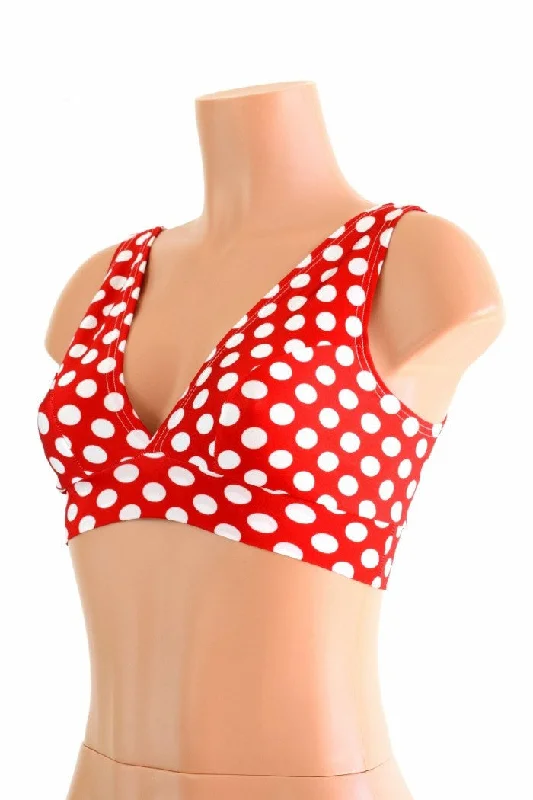 Weekend Offers That Dazzle Starlette Bralette in Red & White Polka Dot