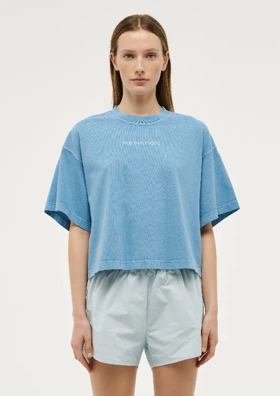 Weekend Discounts to Delight NOMAD BOXY TEE IN WASHED BRIGHT BLUE