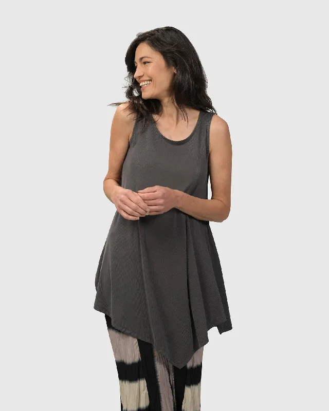 Time-Sensitive Essential Joy Sleeveless Tunic Top, Grey
