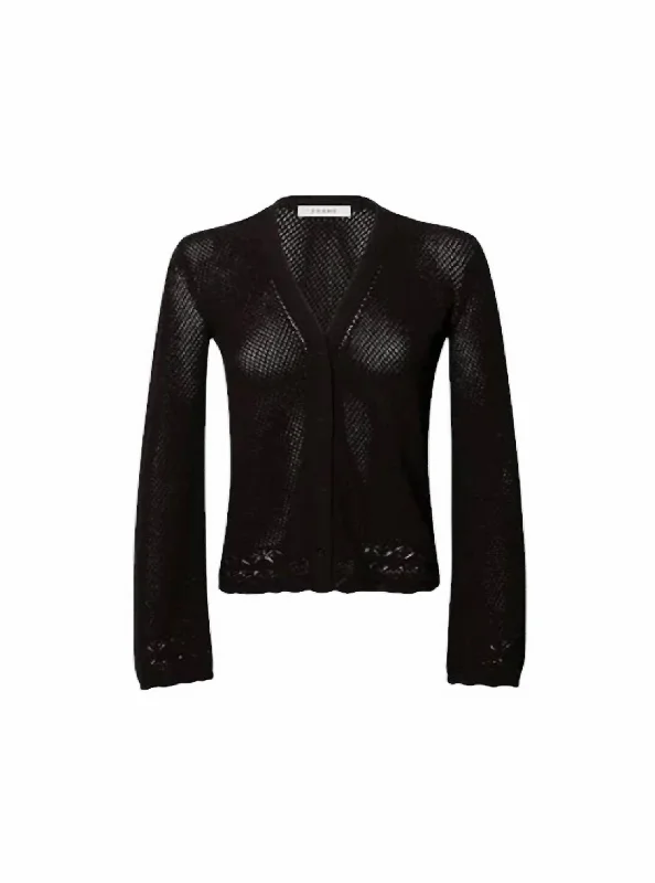Holiday Sale Women's Pointelle Cardigan In Black