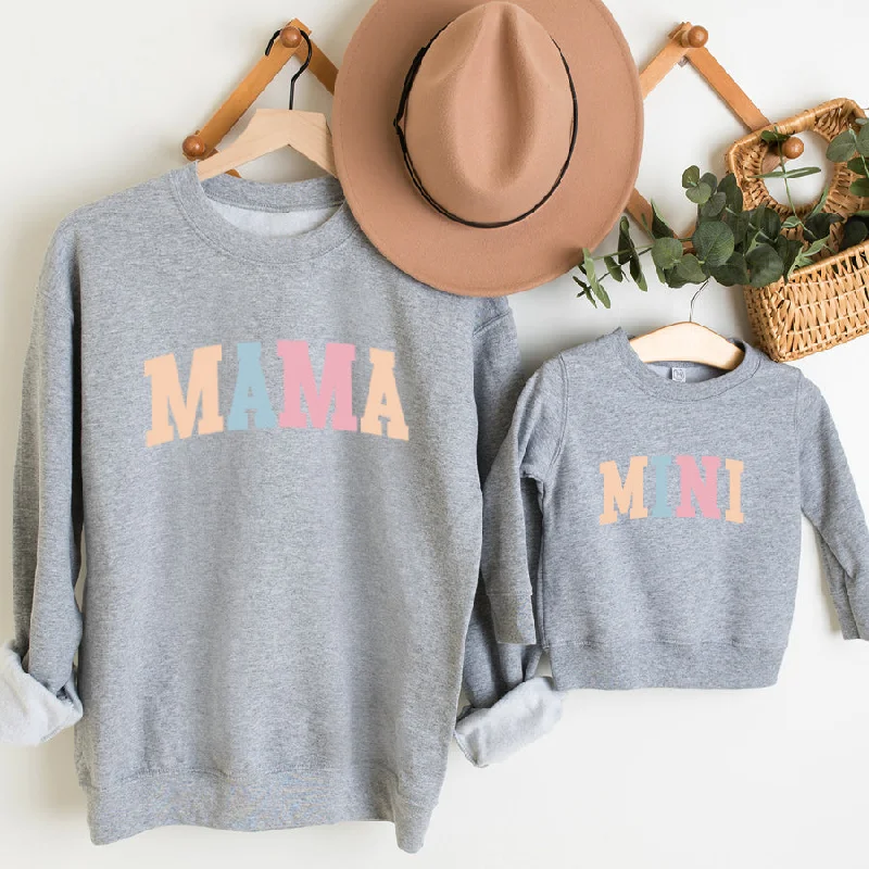 Flash Deals Pastel Mama & Mini College Matching Grey Sweatshirts