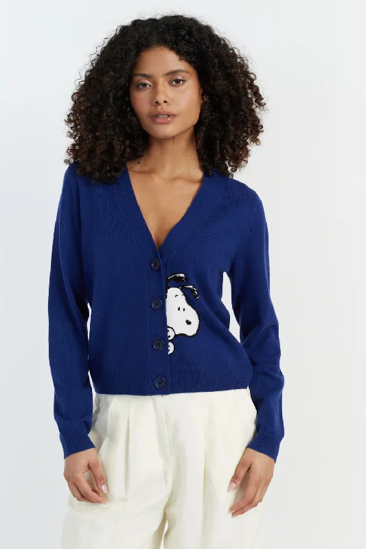 Special Offer Blue Wool-Cashmere Snoopy Cardigan
