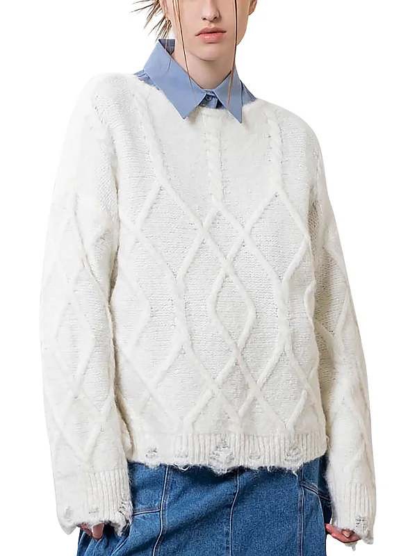 Today’s Deal Womens Wool Blend Cable Pullover Sweater