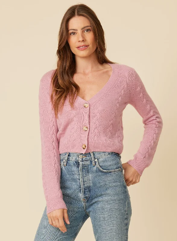 New Markdowns James Cashmere Cardigan - Dusty Rose
