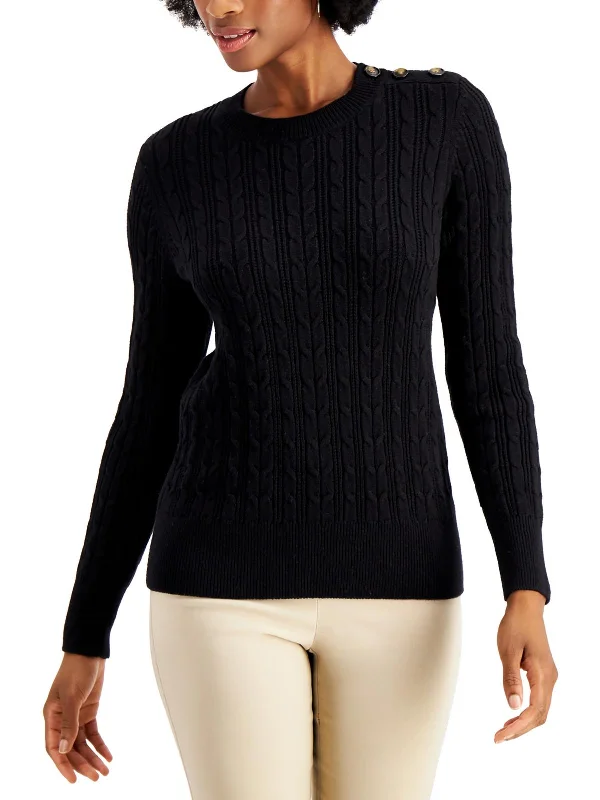 Weekend Specials to Savor Womens Cable Knit Pullover Crewneck Sweater