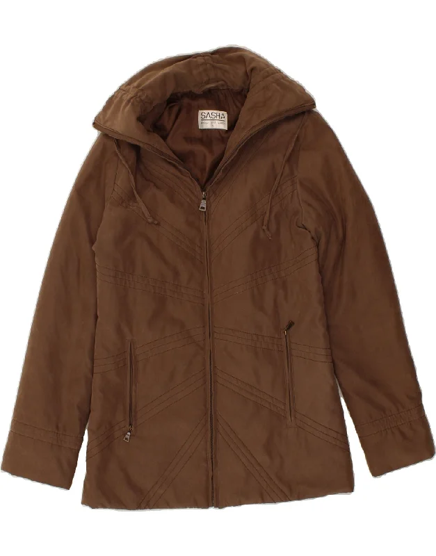 Weekend Deals That Wow SASHA Womens Windbreaker Jacket UK 10 Small Brown Polyester