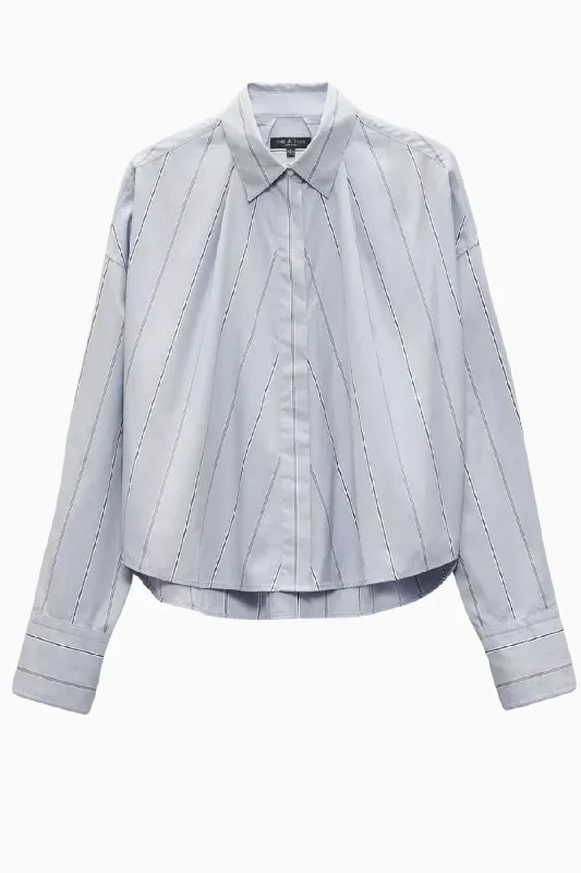 Best Choice Rag & Bone Martha Poplin Shirt - Light Blue Stripe