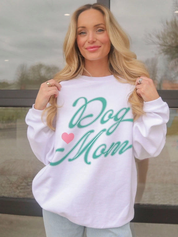Members Only Dog Mom Script Corded Sweatshirt